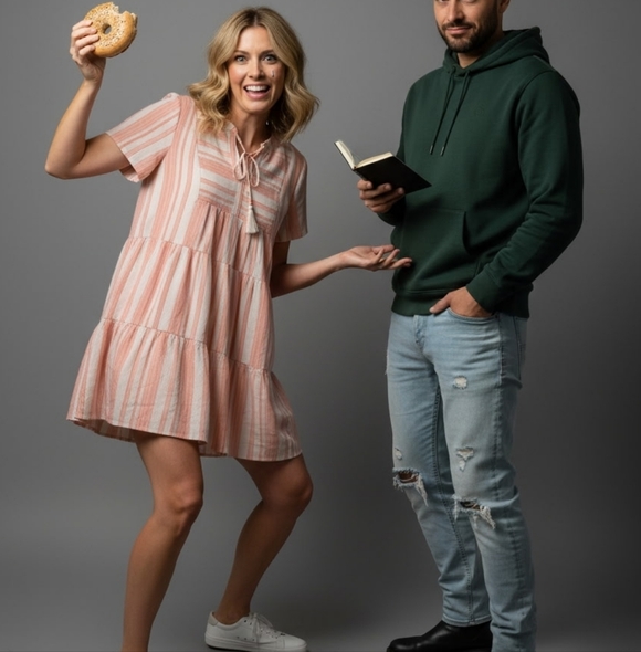 So Cute Orange And White Dress - Picture 6 of 6